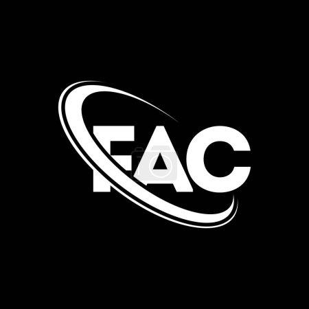 Ilustración de Logo de la FAC. Carta de la FAC. Diseño del logotipo de la letra FAC. Logo inicial de la FAC vinculado con el círculo y el logotipo del monograma en mayúsculas. Tipografía FAC para marca tecnológica, empresarial e inmobiliaria. - Imagen libre de derechos