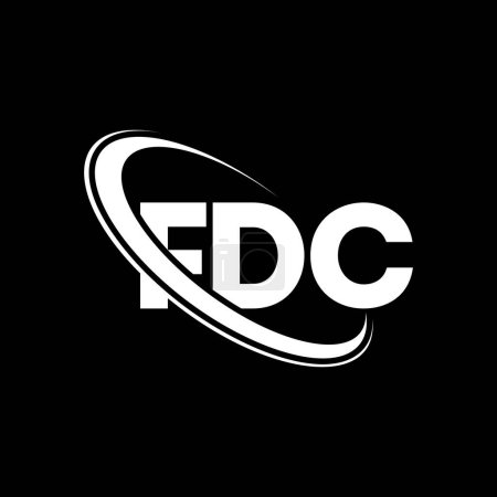 Ilustración de Logo de FDC. Carta de la FDC. Diseño del logotipo de la letra FDC. Logo inicial de FDC vinculado con el logotipo del círculo y del monograma en mayúsculas. Tipografía FDC para marca tecnológica, empresarial e inmobiliaria. - Imagen libre de derechos