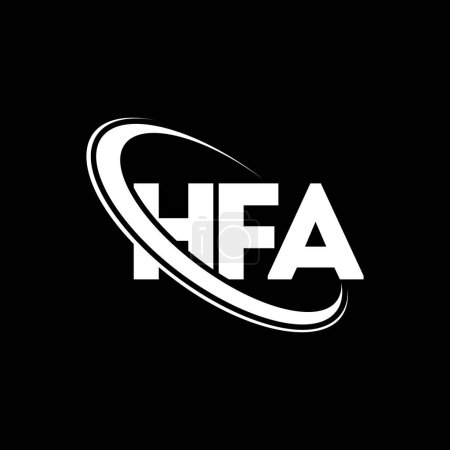 Téléchargez les illustrations : Logo HFA. Lettre de HFA. HFA lettre logo design. Initiales Logo HFA lié au logo monogramme cercle et majuscule. Typographie HFA pour la technologie, les affaires et la marque immobilière. - en licence libre de droit