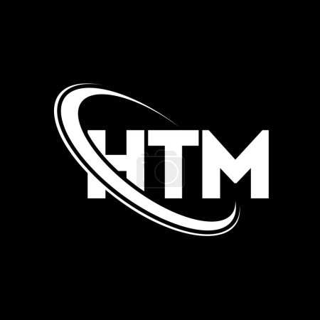 Ilustración de Logo de HTM. Carta ATS. Diseño del logotipo de la letra HTM. Inicial logotipo de HTM vinculado con el círculo y el logotipo del monograma en mayúsculas. Tipografía HTM para marca tecnológica, empresarial e inmobiliaria. - Imagen libre de derechos