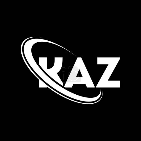 Illustration for KAZ logo. KAZ letter. KAZ letter logo design. Initials KAZ logo linked with circle and uppercase monogram logo. KAZ typography for technology, business and real estate brand. - Royalty Free Image