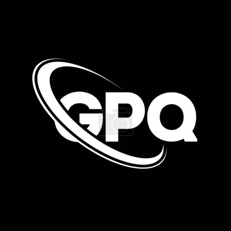 Illustration for GPQ logo. GPQ letter. GPQ letter logo design. Initials GPQ logo linked with circle and uppercase monogram logo. GPQ typography for technology, business and real estate brand. - Royalty Free Image