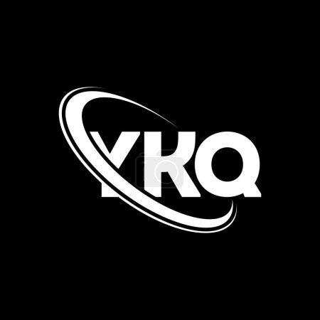 Illustration for YKQ logo. YKQ letter. YKQ letter logo design. Initials YKQ logo linked with circle and uppercase monogram logo. YKQ typography for technology, business and real estate brand. - Royalty Free Image