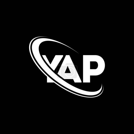 Ilustración de Logotipo YAP. Carta de YAP. Diseño del logotipo de la letra YAP. Inicial logotipo YAP vinculado con el círculo y el logotipo del monograma en mayúsculas. Tipografía YAP para marca tecnológica, empresarial e inmobiliaria. - Imagen libre de derechos