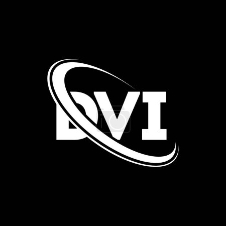 Illustration for DVI logo. DVI letter. DVI letter logo design. Initials DVI logo linked with circle and uppercase monogram logo. DVI typography for technology, business and real estate brand. - Royalty Free Image