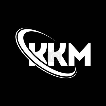 Ilustración de Logo de KKM. Carta de KKM. Diseño del logotipo de la letra KKM. Logotipo inicial de KKM vinculado con el círculo y el logotipo del monograma en mayúsculas. Tipografía KKM para marca tecnológica, empresarial e inmobiliaria. - Imagen libre de derechos