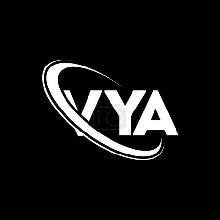 Ilustración de Logotipo VYA. Carta VYA. Diseño del logotipo de la carta VYA. Inicial logotipo VYA vinculado con el círculo y el logotipo del monograma en mayúsculas. Tipografía VYA para marca tecnológica, empresarial e inmobiliaria. - Imagen libre de derechos