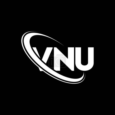 Ilustración de Logo de VNU. Carta VNU. Diseño del logotipo de la letra VNU. Logotipo inicial de VNU vinculado con el círculo y el logotipo del monograma en mayúsculas. Tipografía de VNU para marca tecnológica, empresarial e inmobiliaria. - Imagen libre de derechos