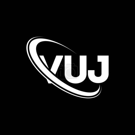 Ilustración de Logotipo VUJ. Carta VUJ. Diseño del logotipo de la letra VUJ. Inicial logotipo VUJ vinculado con el círculo y el logotipo del monograma en mayúsculas. Tipografía VUJ para marca tecnológica, empresarial e inmobiliaria. - Imagen libre de derechos