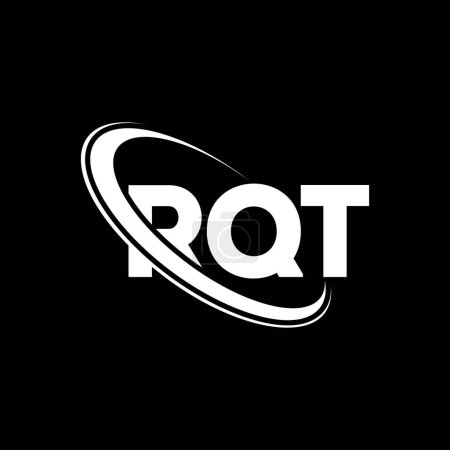 Ilustración de Logotipo RQT. Carta RQT. Diseño del logotipo de la letra RQT. Logotipo inicial de RQT vinculado con el círculo y el logotipo del monograma en mayúsculas. Tipografía RQT para marca tecnológica, empresarial e inmobiliaria. - Imagen libre de derechos