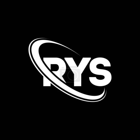 Illustration for RYS logo. RYS letter. RYS letter logo design. Initials RYS logo linked with circle and uppercase monogram logo. RYS typography for technology, business and real estate brand. - Royalty Free Image