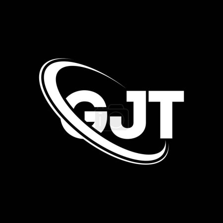 Ilustración de Logo de GJT. Carta del GJT. Diseño del logotipo de la letra GJT. Logotipo inicial de GJT vinculado con el círculo y el logotipo del monograma en mayúsculas. Tipografía GJT para marca tecnológica, empresarial e inmobiliaria. - Imagen libre de derechos