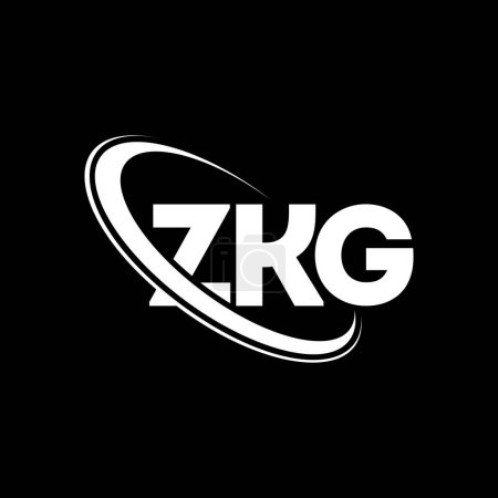 Téléchargez les illustrations : Logo ZKG. Lettre de ZKG. ZKG lettre logo design. Initiales Logo ZKG lié au logo monogram cercle et majuscule. Typographie ZKG pour la marque technologique, commerciale et immobilière. - en licence libre de droit