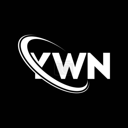 Illustration for YWN logo. YWN letter. YWN letter logo design. Initials YWN logo linked with circle and uppercase monogram logo. YWN typography for technology, business and real estate brand. - Royalty Free Image