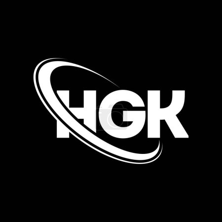 Ilustración de Logo de HGK. Carta de la HGK. Diseño del logotipo de la letra HGK. Logotipo inicial de HGK vinculado con el círculo y el logotipo del monograma en mayúsculas. Tipografía HGK para marca tecnológica, empresarial e inmobiliaria. - Imagen libre de derechos