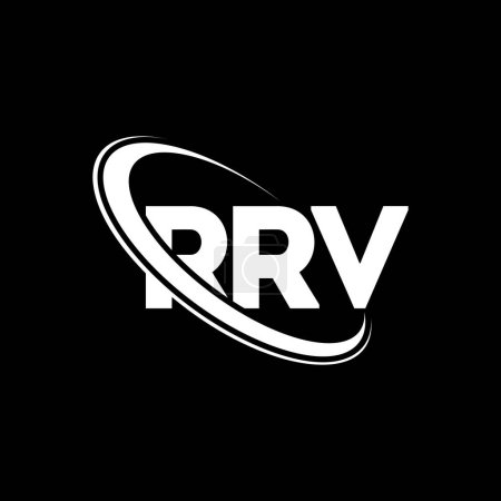 Téléchargez les illustrations : Logo RRV. Lettre du RRV. Design de logo de lettre RRV. Initiales Logo RRV lié au logo monogramme cercle et majuscule. Typographie RRV pour la marque technologique, commerciale et immobilière. - en licence libre de droit