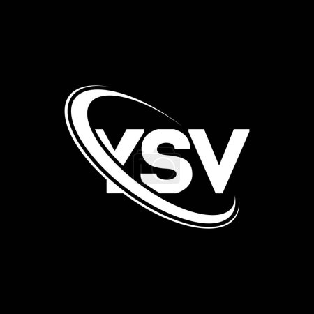 Illustration for YSV logo. YSV letter. YSV letter logo design. Initials YSV logo linked with circle and uppercase monogram logo. YSV typography for technology, business and real estate brand. - Royalty Free Image