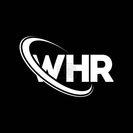 Illustration for WHR logo. WHR letter. WHR letter logo design. Initials WHR logo linked with circle and uppercase monogram logo. WHR typography for technology, business and real estate brand. - Royalty Free Image