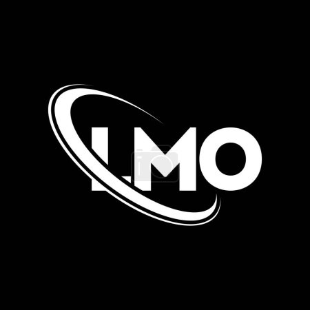 Illustration for LMO logo. LMO letter. LMO letter logo design. Initials LMO logo linked with circle and uppercase monogram logo. LMO typography for technology, business and real estate brand. - Royalty Free Image