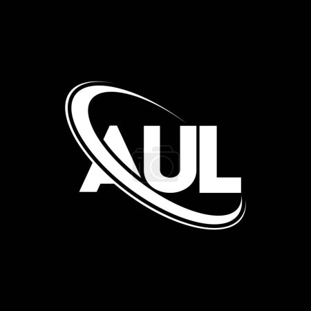Illustration for AUL logo. AUL letter. AUL letter logo design. Initials AUL logo linked with circle and uppercase monogram logo. AUL typography for technology, business and real estate brand. - Royalty Free Image
