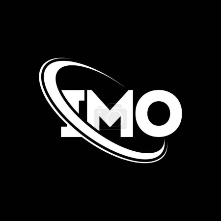 Illustration for IMO logo. IMO letter. IMO letter logo design. Initials IMO logo linked with circle and uppercase monogram logo. IMO typography for technology, business and real estate brand. - Royalty Free Image