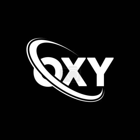 Ilustración de Logotipo OXY. Carta OXY. Diseño del logotipo de la letra OXY. Logo inicial de OXY vinculado con el logotipo del círculo y del monograma en mayúsculas. Tipografía OXY para marca tecnológica, empresarial e inmobiliaria. - Imagen libre de derechos