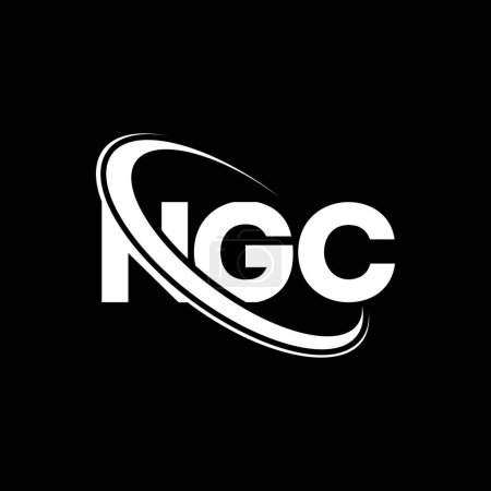 Illustration for NGC logo. NGC letter. NGC letter logo design. Initials NGC logo linked with circle and uppercase monogram logo. NGC typography for technology, business and real estate brand. - Royalty Free Image