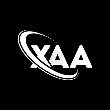 Illustration for XAA logo. XAA letter. XAA letter logo design. Initials XAA logo linked with circle and uppercase monogram logo. XAA typography for technology, business and real estate brand. - Royalty Free Image