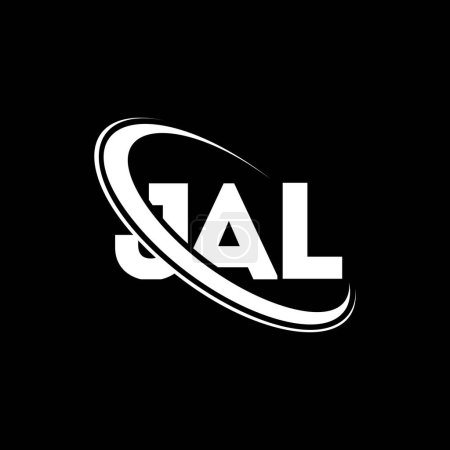 Illustration for JAL logo. JAL letter. JAL letter logo design. Initials JAL logo linked with circle and uppercase monogram logo. JAL typography for technology, business and real estate brand. - Royalty Free Image