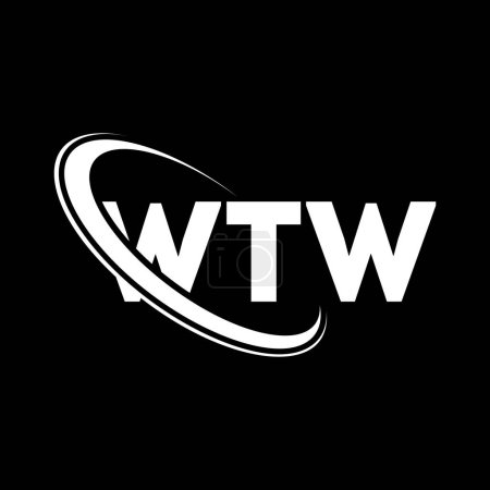 Téléchargez les illustrations : Logo WTW. Lettre de WTW. WTW lettre logo design. Initiales Logo WTW lié au logo monogram cercle et majuscule. Typographie WTW pour la marque de technologie, d'affaires et d'immobilier. - en licence libre de droit