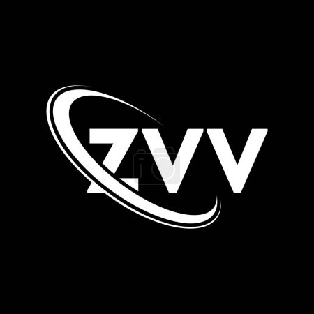 Ilustración de Logotipo ZVV. Carta ZVV. Diseño del logotipo de la letra ZVV. Inicial logotipo de ZVV vinculado con el círculo y el logotipo del monograma en mayúsculas. Tipografía ZVV para marca tecnológica, empresarial e inmobiliaria. - Imagen libre de derechos
