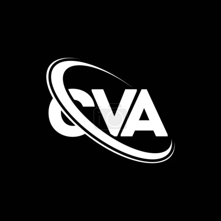 Ilustración de Logo del CVA. Carta del CVA. Diseño del logotipo de la letra CVA. Logotipo inicial del CVA vinculado con el círculo y el logotipo del monograma en mayúsculas. Tipografía CVA para marca tecnológica, empresarial e inmobiliaria. - Imagen libre de derechos
