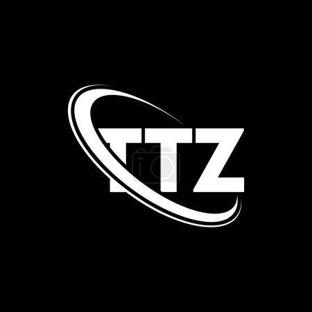 Ilustración de Logo TTZ. Carta TTZ. Diseño del logotipo de la letra TTZ. Inicial Logo TTZ vinculado con círculo y logo monograma en mayúsculas. Tipografía TTZ para marca tecnológica, empresarial e inmobiliaria. - Imagen libre de derechos