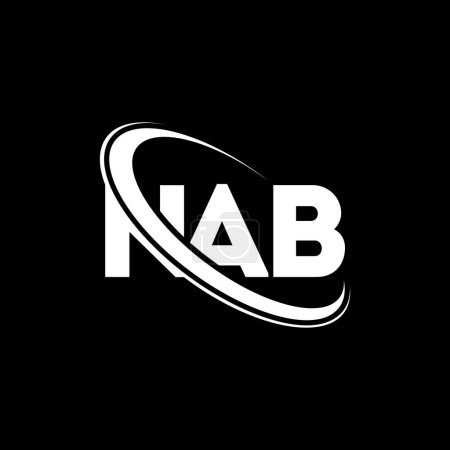 Illustration for NAB logo. NAB letter. NAB letter logo design. Initials NAB logo linked with circle and uppercase monogram logo. NAB typography for technology, business and real estate brand. - Royalty Free Image