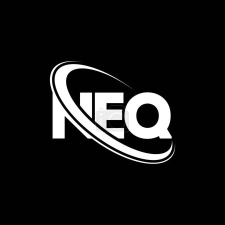 Illustration for NEQ logo. NEQ letter. NEQ letter logo design. Initials NEQ logo linked with circle and uppercase monogram logo. NEQ typography for technology, business and real estate brand. - Royalty Free Image