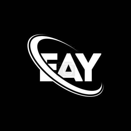 Illustration for EAY logo. EAY letter. EAY letter logo design. Initials EAY logo linked with circle and uppercase monogram logo. EAY typography for technology, business and real estate brand. - Royalty Free Image