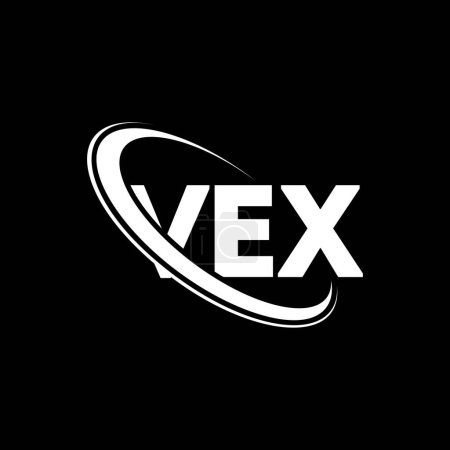 Ilustración de Logo VEX. Carta VEX. Diseño del logotipo de la carta VEX. Inicial Logotipo VEX vinculado con el círculo y el logotipo del monograma en mayúsculas. Tipografía VEX para marca tecnológica, empresarial e inmobiliaria. - Imagen libre de derechos