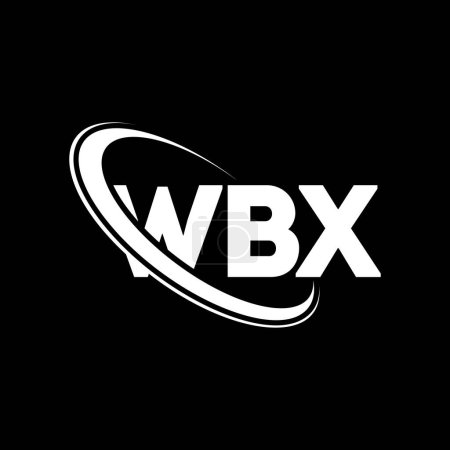 Illustration for WBX logo. WBX letter. WBX letter logo design. Initials WBX logo linked with circle and uppercase monogram logo. WBX typography for technology, business and real estate brand. - Royalty Free Image