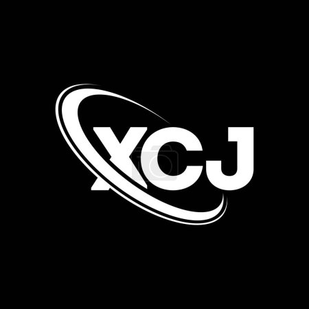 Téléchargez les illustrations : Logo XCJ. Lettre de XCJ. Design de logo lettre XCJ. Initiales Logo XCJ lié au logo monogramme cercle et majuscule. XCJ typographie pour la technologie, les affaires et la marque immobilière. - en licence libre de droit