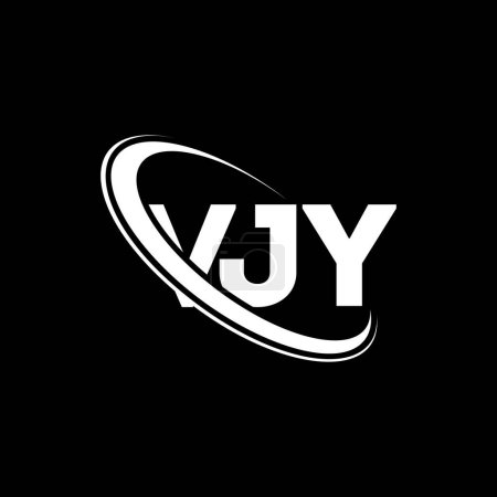 Illustration for VJY logo. VJY letter. VJY letter logo design. Initials VJY logo linked with circle and uppercase monogram logo. VJY typography for technology, business and real estate brand. - Royalty Free Image