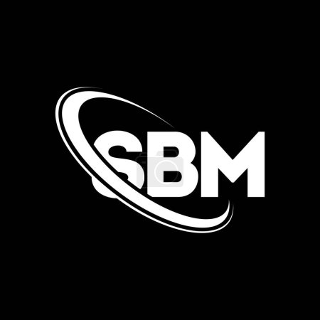 Ilustración de Logo SBM. Carta SBM. Diseño del logotipo de la letra SBM. Inicial logo de SBM vinculado con círculo y logo de monograma en mayúsculas. Tipografía SBM para marca tecnológica, empresarial e inmobiliaria. - Imagen libre de derechos