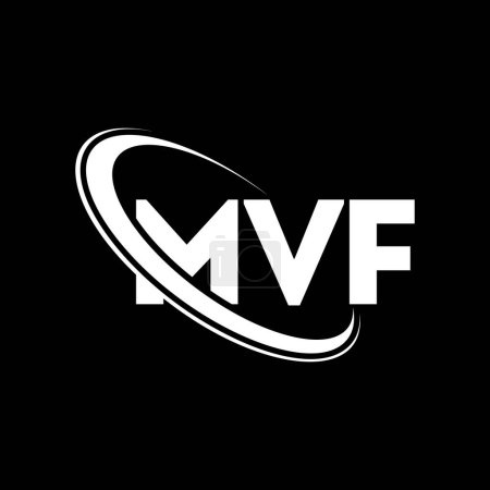 Ilustración de Logo de MVF. Carta de MVF. Diseño del logotipo de la letra MVF. Inicial logotipo de MVF vinculado con el círculo y el logotipo del monograma en mayúsculas. Tipografía MVF para marca tecnológica, empresarial e inmobiliaria. - Imagen libre de derechos