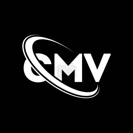 Illustration for CMV logo. CMV letter. CMV letter logo design. Initials CMV logo linked with circle and uppercase monogram logo. CMV typography for technology, business and real estate brand. - Royalty Free Image