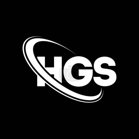 Illustration for HGS logo. HGS letter. HGS letter logo design. Initials HGS logo linked with circle and uppercase monogram logo. HGS typography for technology, business and real estate brand. - Royalty Free Image