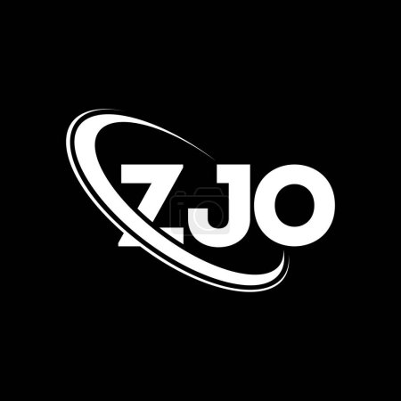 Ilustración de Logotipo ZJO. Carta de ZJO. Diseño del logotipo de la letra ZJO. Inicial logotipo de ZJO vinculado con el círculo y el logotipo del monograma en mayúsculas. Tipografía ZJO para marca tecnológica, empresarial e inmobiliaria. - Imagen libre de derechos