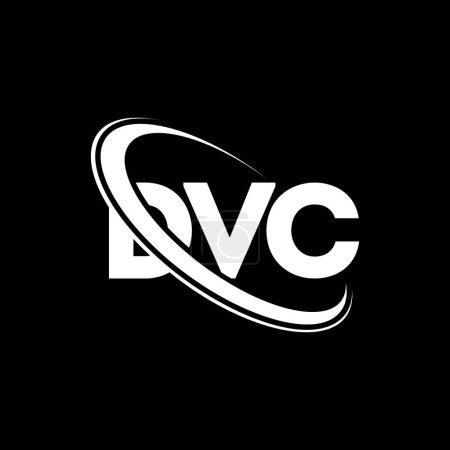 Illustration for DVC logo. DVC letter. DVC letter logo design. Initials DVC logo linked with circle and uppercase monogram logo. DVC typography for technology, business and real estate brand. - Royalty Free Image