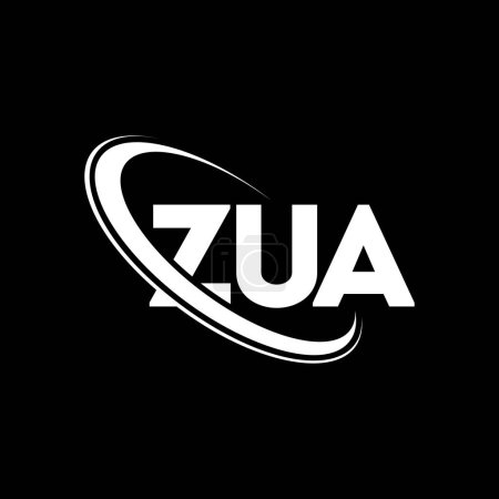 Illustration for ZUA logo. ZUA letter. ZUA letter logo design. Initials ZUA logo linked with circle and uppercase monogram logo. ZUA typography for technology, business and real estate brand. - Royalty Free Image