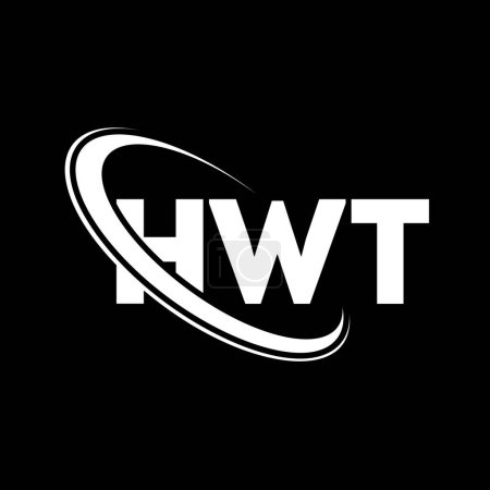 Ilustración de Logo de HWT. Carta de HWT. Diseño del logotipo de la letra HWT. Inicial logotipo de HWT vinculado con el círculo y el logotipo del monograma en mayúsculas. Tipografía HWT para marca tecnológica, empresarial e inmobiliaria. - Imagen libre de derechos