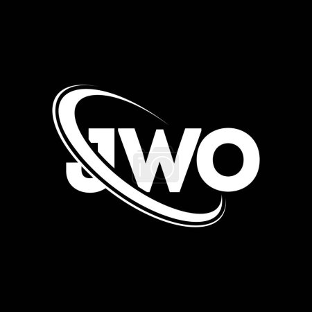 Ilustración de Logo de JWO. Carta JWO. Diseño del logotipo de la letra JWO. Inicial logotipo JWO vinculado con el círculo y el logotipo del monograma en mayúsculas. Tipografía JWO para marca tecnológica, empresarial e inmobiliaria. - Imagen libre de derechos