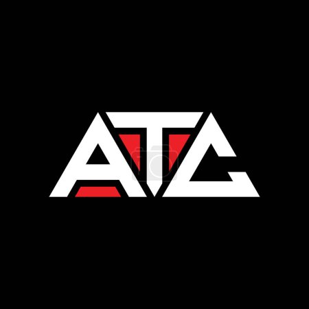 Téléchargez les illustrations : ATC triangle lettre logo design avec forme de triangle. Monogramme de conception de logo ATC triangle. Modèle de logo vectoriel triangle ATC avec couleur rouge. Logo triangulaire ATC Logo simple, élégant et luxueux. ATC - en licence libre de droit